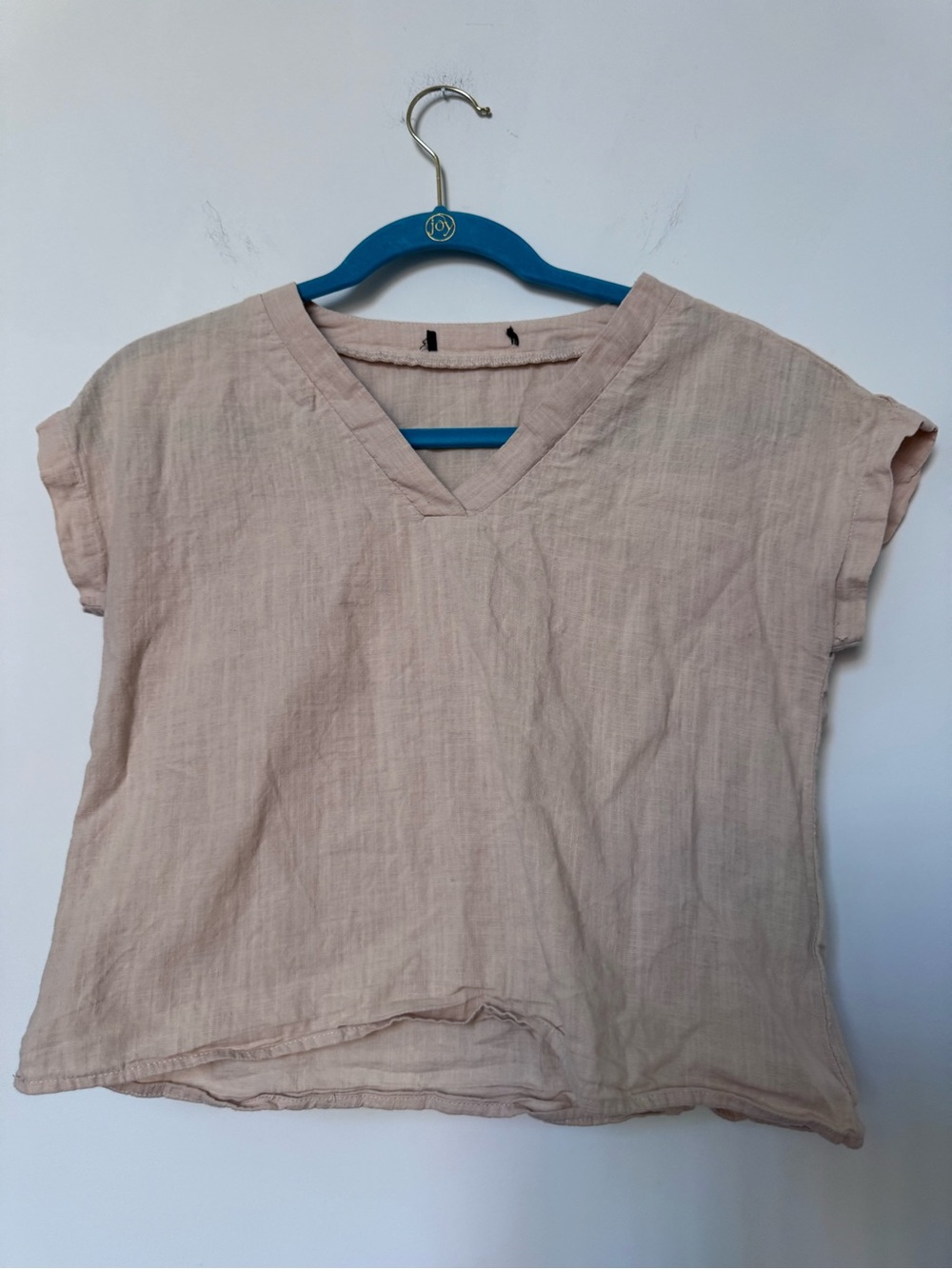 H&M Short Sleeve Cream Cropped Top 100% Cotton